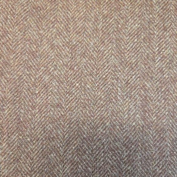 Vintage Amicale 100% Wool Scarf Brown Herringbone Chevron Fringe Made in USA - Picture 2 of 3